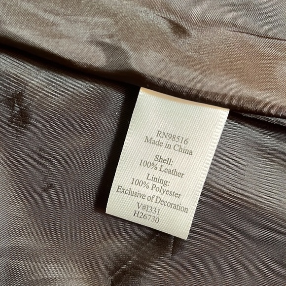 Coldwater Creek Dark Brown Leather Jacket with Embroidery - Picture 16 of 16